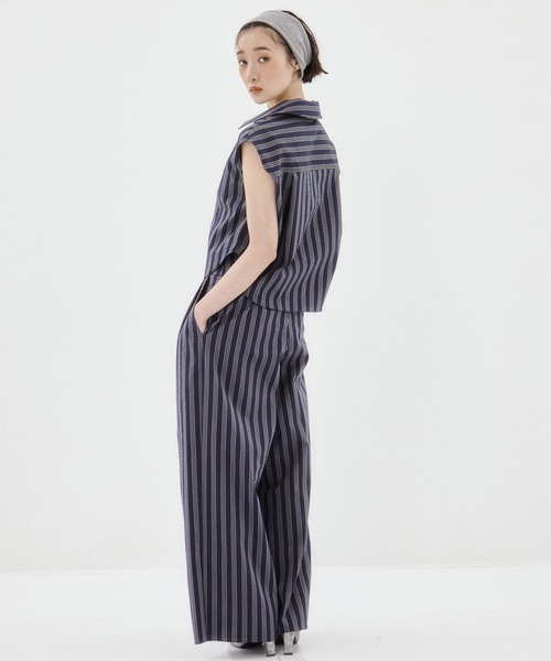 ブラウス シャツ 「STUDIOUS/ステュディオス」Seersucker Sleeveless Shirt/シアサッカースリーブレスシャツ/ブラウス セール】【STUDIOUS/ステュディオス】Seersucker Sleeveless