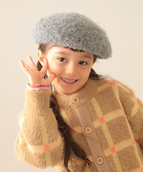 BEAMS mini（ビームスミニ）の「シープ ベレー帽 2025FW（ハンチング/ベレー帽・キッズ・ホワイト系その他5/グレー/ワイン・ONE SIZE）」の2枚目の写真