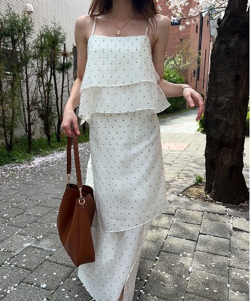 FREE STYLISTS(フリー スタイリスト)の「YUGA_YGMC Layered camisole dress(ワンピース・レディース・ブラック/ダークグレー/ライトグレー/オフホワイト・M/S)」の2枚目の写真