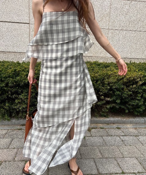 FREE STYLISTS(フリー スタイリスト)の「YUGA_YGMC Layered camisole dress(ワンピース・レディース・ブラック/ダークグレー/ライトグレー/オフホワイト・M/S)」の3枚目の写真