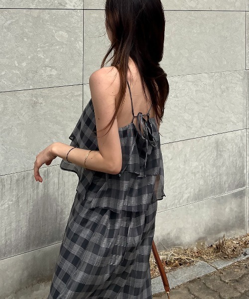 FREE STYLISTS(フリー スタイリスト)の「YUGA_YGMC Layered camisole dress(ワンピース・レディース・ブラック/ダークグレー/ライトグレー/オフホワイト・M/S)」の6枚目の写真