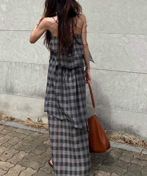 FREE STYLISTS(フリー スタイリスト)の「YUGA_YGMC Layered camisole dress(ワンピース・レディース・ブラック/ダークグレー/ライトグレー/オフホワイト・M/S)」の8枚目の写真