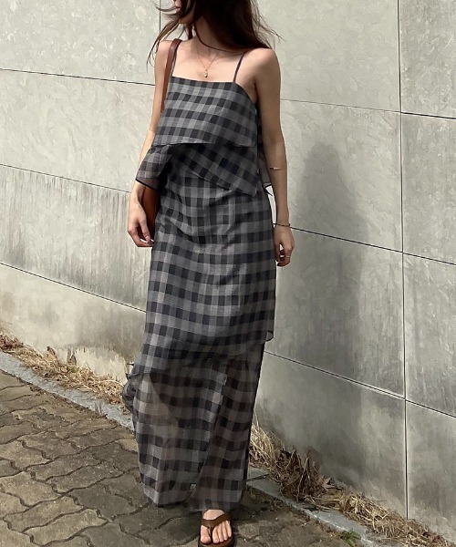 FREE STYLISTS(フリー スタイリスト)の「YUGA_YGMC Layered camisole dress(ワンピース・レディース・ブラック/ダークグレー/ライトグレー/オフホワイト・M/S)」の7枚目の写真
