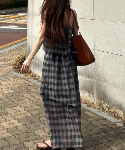 FREE STYLISTS(フリー スタイリスト)の「YUGA_YGMC Layered camisole dress(ワンピース・レディース・ブラック/ダークグレー/ライトグレー/オフホワイト・M/S)」の9枚目の写真