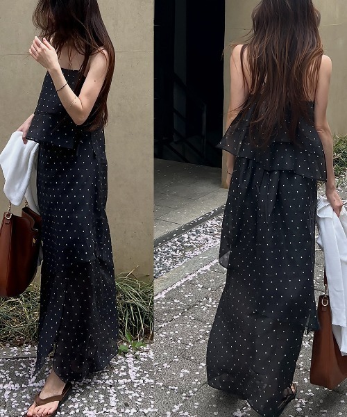 FREE STYLISTS(フリー スタイリスト)の「YUGA_YGMC Layered camisole dress(ワンピース・レディース・ブラック/ダークグレー/ライトグレー/オフホワイト・M/S)」の21枚目の写真