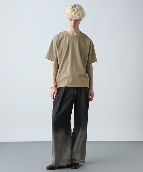 HARE（ハレ）の「ユルネックFINEFITカットソー(HARE)（Tシャツ/カットソー・メンズ・グレー/ホワイト/ベージュ/ブラック・SMALL/LARGE/MEDIUM）」の8枚目の写真