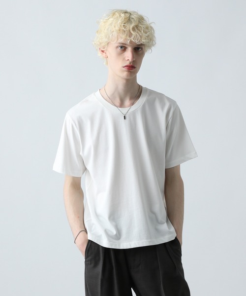 HARE（ハレ）の「ユルネックFINEFITカットソー(HARE)（Tシャツ/カットソー・メンズ・グレー/ホワイト/ベージュ/ブラック・SMALL/LARGE/MEDIUM）」の14枚目の写真