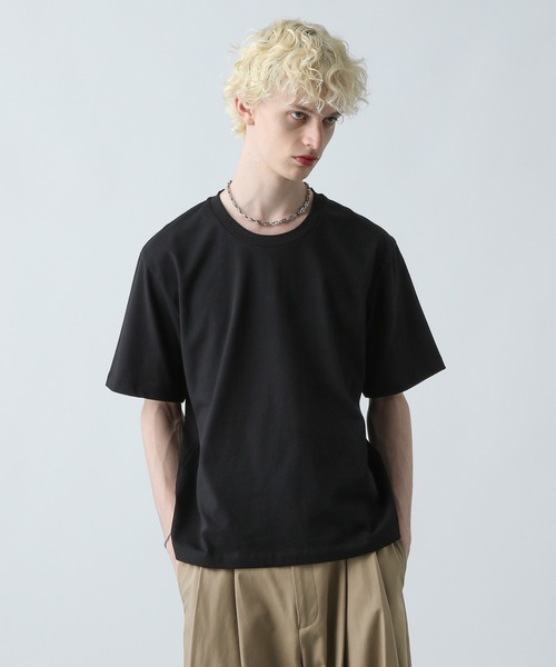 HARE（ハレ）の「ユルネックFINEFITカットソー(HARE)（Tシャツ/カットソー・メンズ・グレー/ホワイト/ベージュ/ブラック・SMALL/LARGE/MEDIUM）」の16枚目の写真