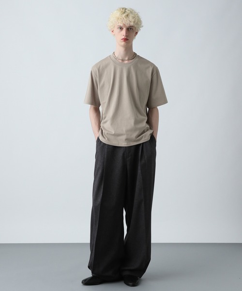 HARE（ハレ）の「ユルネックFINEFITカットソー(HARE)（Tシャツ/カットソー・メンズ・グレー/ホワイト/ベージュ/ブラック・SMALL/LARGE/MEDIUM）」の11枚目の写真