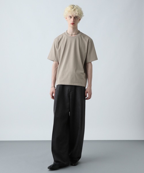 HARE（ハレ）の「ユルネックFINEFITカットソー(HARE)（Tシャツ/カットソー・メンズ・グレー/ホワイト/ベージュ/ブラック・SMALL/LARGE/MEDIUM）」の12枚目の写真