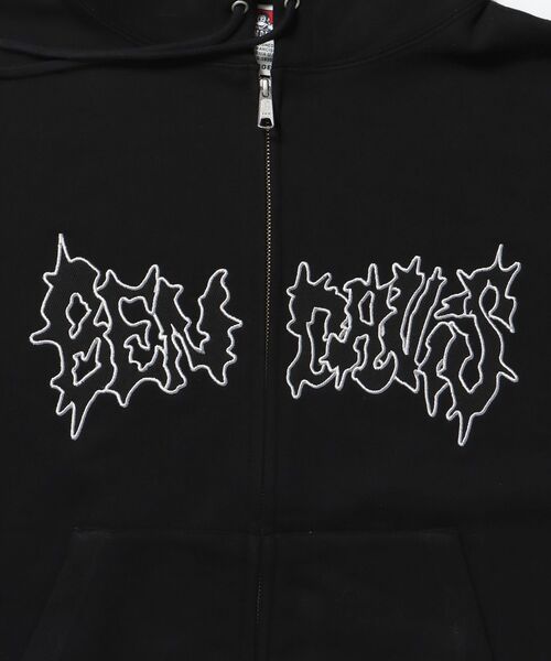 BEN DAVIS（ベンデイビス）の「【BEN DAVIS（ベンデイビス）】 JAGGED LOGO ZIP HOODIE /パーカー ジップパーカー ダブルジップ 短丈 刺繍 裏起毛（パーカー・メンズ・ブラック/アッシュグレー/その他1・X-LARGE/LARGE/MEDIUM）」の5枚目の写真
