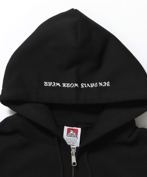 BEN DAVIS（ベンデイビス）の「【BEN DAVIS（ベンデイビス）】 JAGGED LOGO ZIP HOODIE /パーカー ジップパーカー ダブルジップ 短丈 刺繍 裏起毛（パーカー・メンズ・ブラック/アッシュグレー/その他1・X-LARGE/LARGE/MEDIUM）」の6枚目の写真