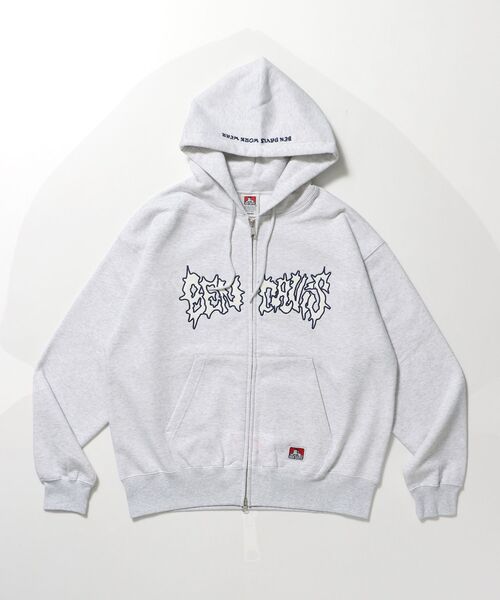 BEN DAVIS（ベンデイビス）の「【BEN DAVIS（ベンデイビス）】 JAGGED LOGO ZIP HOODIE /パーカー ジップパーカー ダブルジップ 短丈 刺繍 裏起毛（パーカー・メンズ・ブラック/アッシュグレー/その他1・X-LARGE/LARGE/MEDIUM）」の9枚目の写真