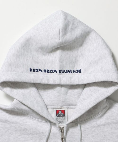 BEN DAVIS（ベンデイビス）の「【BEN DAVIS（ベンデイビス）】 JAGGED LOGO ZIP HOODIE /パーカー ジップパーカー ダブルジップ 短丈 刺繍 裏起毛（パーカー・メンズ・ブラック/アッシュグレー/その他1・X-LARGE/LARGE/MEDIUM）」の11枚目の写真