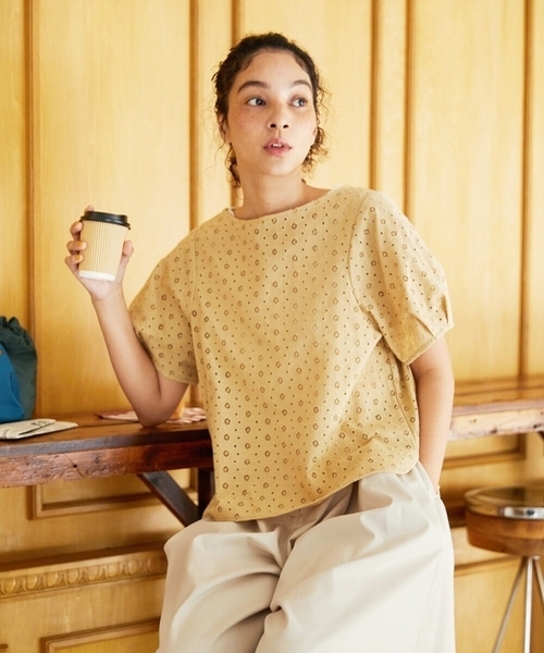 ホコモモラ（JOCOMOMOLA）/【2WAY】アイレットコットンレースブラウス セール】【2WAY】アイレットコットンレースブラウス（シャツ/ブラウス