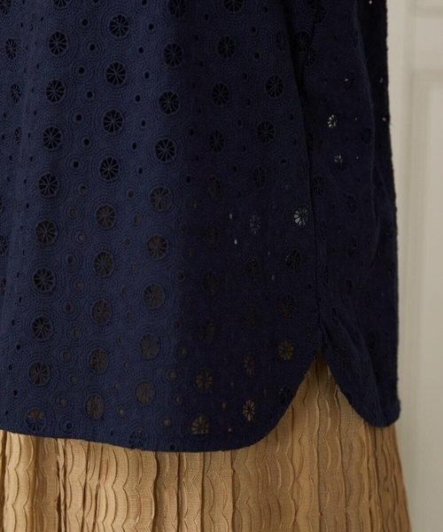 セール】【2WAY】アイレットコットンレースブラウス（シャツ/ブラウス