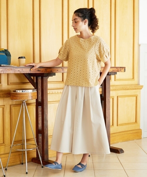 セール】【2WAY】アイレットコットンレースブラウス（シャツ/ブラウス