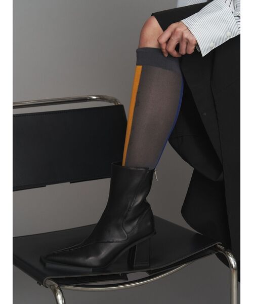 UN3D.（アンスリード）の「SQUARE EDGE POINTED BOOTS / スクエアエッジポインテッドブーツ（ブーツ・レディース・その他1/ブラック・38/37/36）」の15枚目の写真