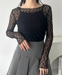 wears（ウェアーズ）の「レースシアー長袖トップス（Tシャツ/カットソー）」