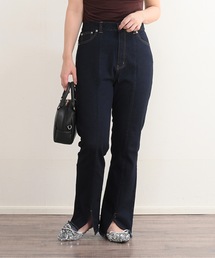 ZOZOMARKET | ZOZOMARKET by Aimeri-裾スリットフレアデニムパンツ(デニムパンツ)