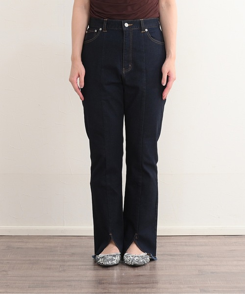 ZOZOMARKET by Aimeri-裾スリットフレアデニムパンツ（デニムパンツ