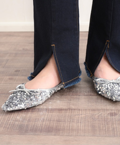 ZOZOMARKET（ゾゾマーケット）の「ZOZOMARKET by Aimeri-裾スリットフレアデニムパンツ（デニムパンツ・レディース・ネイビー/ブラック・マルチサイズ）」の19枚目の写真