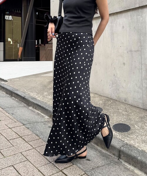 スカート emu ワッシャーサテンドットスカート（スカート）｜fredy emue