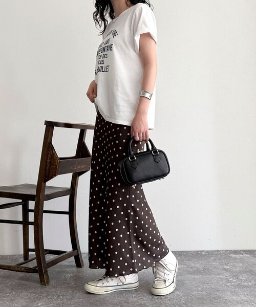 fredy emue（フレディエミュ）の「ワッシャーサテンドットスカート（スカート・レディース・ブラウン系その他/ブラック系その他・36/38）」の4枚目の写真