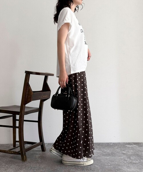 fredy emue（フレディエミュ）の「ワッシャーサテンドットスカート（スカート・レディース・ブラウン系その他/ブラック系その他・36/38）」の5枚目の写真