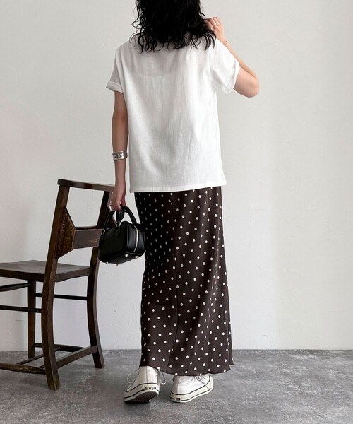 fredy emue（フレディエミュ）の「ワッシャーサテンドットスカート（スカート・レディース・ブラウン系その他/ブラック系その他・36/38）」の6枚目の写真