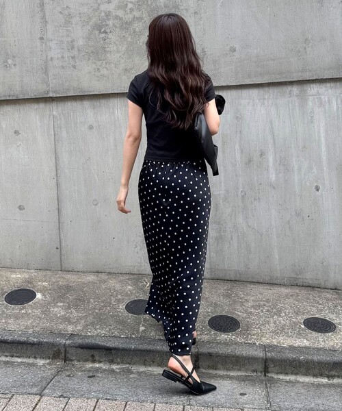 fredy emue（フレディエミュ）の「ワッシャーサテンドットスカート（スカート・レディース・ブラウン系その他/ブラック系その他・36/38）」の15枚目の写真