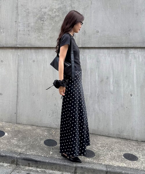 fredy emue（フレディエミュ）の「ワッシャーサテンドットスカート（スカート・レディース・ブラウン系その他/ブラック系その他・36/38）」の16枚目の写真