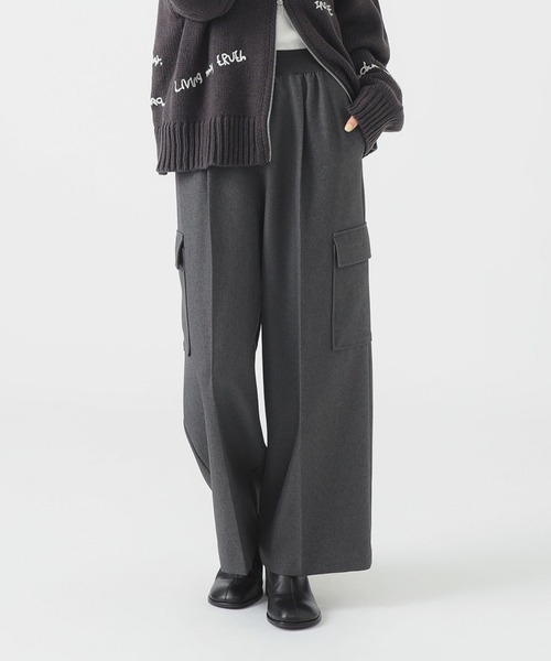 B:MING by BEAMS（ビーミングバイビームス）の「ウールライク カーゴパンツ（S～L）（カーゴパンツ・レディース・ブラウン/ブラック/グレー・SMALL/MEDIUM/LARGE）」の3枚目の写真