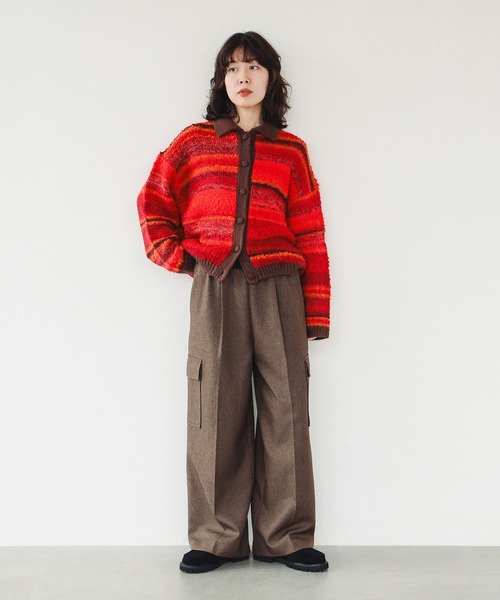 B:MING by BEAMS（ビーミングバイビームス）の「ウールライク カーゴパンツ（S～L）（カーゴパンツ・レディース・ブラウン/ブラック/グレー・SMALL/MEDIUM/LARGE）」の5枚目の写真