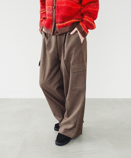B:MING by BEAMS（ビーミングバイビームス）の「ウールライク カーゴパンツ（S～L）（カーゴパンツ・レディース・ブラウン/ブラック/グレー・SMALL/MEDIUM/LARGE）」の6枚目の写真