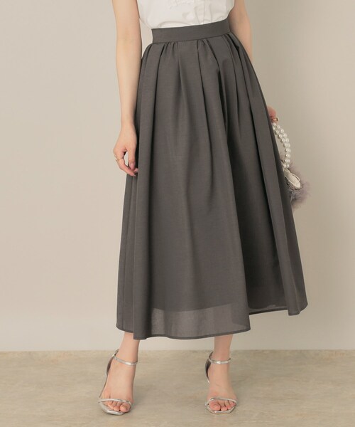 couture brooch（クチュールブローチ）の「【きれいめ・シアー・通勤】パレットボイルロングスカート（スカート・レディース・ピンク系/チャコールグレー/オリーブ・36/38/40/42）」の2枚目の写真
