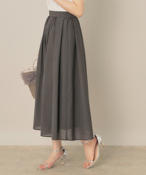 couture brooch（クチュールブローチ）の「【きれいめ・シアー・通勤】パレットボイルロングスカート（スカート・レディース・ピンク系/チャコールグレー/オリーブ・36/38/40/42）」の8枚目の写真