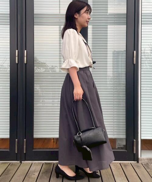 couture brooch（クチュールブローチ）の「【きれいめ・シアー・通勤】パレットボイルロングスカート（スカート・レディース・ピンク系/チャコールグレー/オリーブ・36/38/40/42）」の11枚目の写真