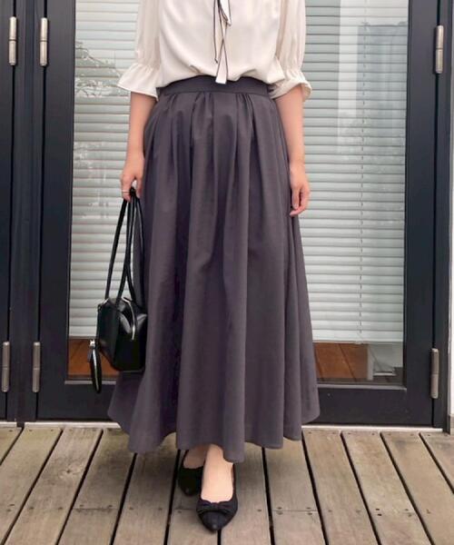 couture brooch（クチュールブローチ）の「【きれいめ・シアー・通勤】パレットボイルロングスカート（スカート・レディース・ピンク系/チャコールグレー/オリーブ・36/38/40/42）」の12枚目の写真