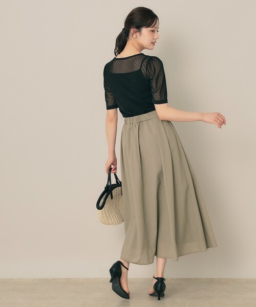 couture brooch（クチュールブローチ）の「【きれいめ・シアー・通勤】パレットボイルロングスカート（スカート・レディース・ピンク系/チャコールグレー/オリーブ・36/38/40/42）」の15枚目の写真