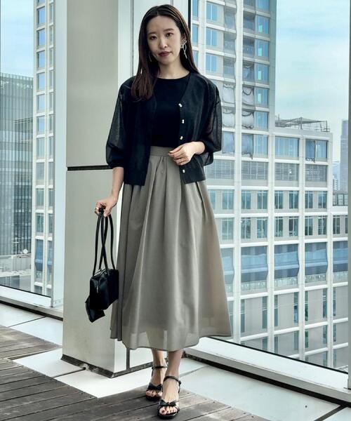 couture brooch（クチュールブローチ）の「【きれいめ・シアー・通勤】パレットボイルロングスカート（スカート・レディース・ピンク系/チャコールグレー/オリーブ・36/38/40/42）」の19枚目の写真