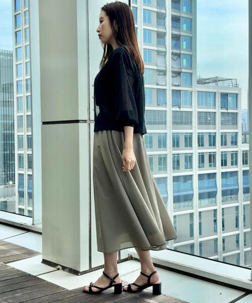 couture brooch（クチュールブローチ）の「【きれいめ・シアー・通勤】パレットボイルロングスカート（スカート・レディース・ピンク系/チャコールグレー/オリーブ・36/38/40/42）」の20枚目の写真