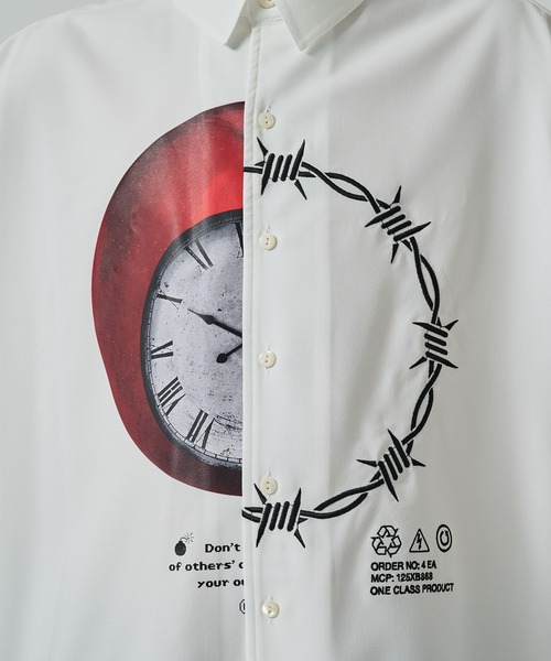 SHAREEF（シャリーフ）の「【SHAREEF】APPLE×YUSHITESSEN SH（シャツ/ブラウス・メンズ・ホワイト/ブラック・1/2）」の10枚目の写真