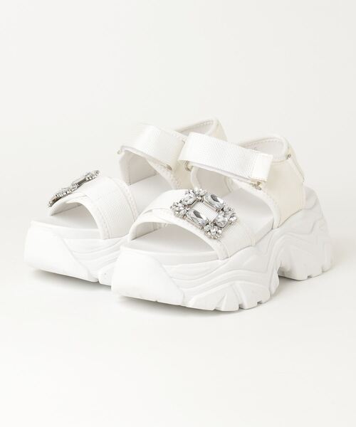 LOVEHUNTER（ラブハンター）の「+7cm 軽量厚底 スポーツサンダル（サンダル・レディース・ホワイト系1/ホワイト系2/ブラック系2/ブラック系1・SS/S/M/L/LL）」の9枚目の写真