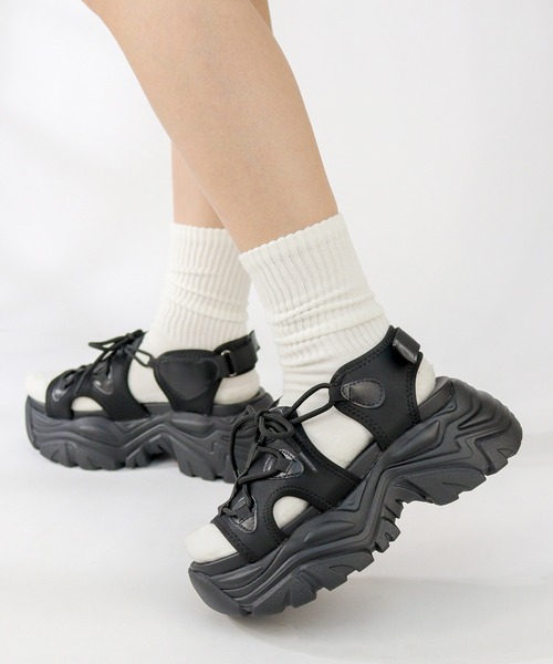 LOVEHUNTER（ラブハンター）の「+7cm 軽量厚底 スポーツサンダル（サンダル・レディース・ホワイト系1/ホワイト系2/ブラック系2/ブラック系1・SS/S/M/L/LL）」の11枚目の写真