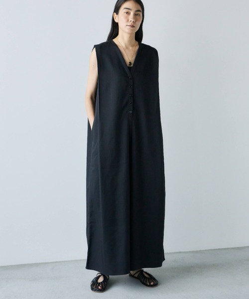 Libra Cue（リブラ キュー）の「Vネックオールインワン（つなぎ/オールインワン・レディース・ベージュ/ブラック・FREE）」の20枚目の写真