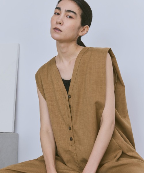 セール】Vネックオールインワン（つなぎ/オールインワン