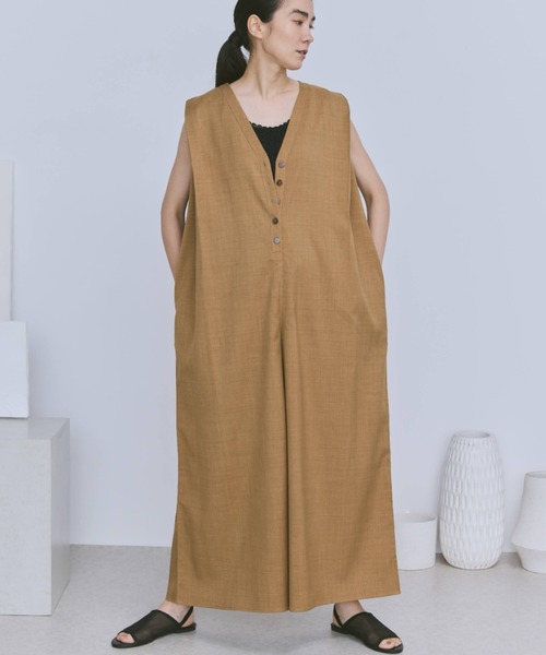 Vネックオールインワン（つなぎ/オールインワン）｜Libra Cue（リブラ