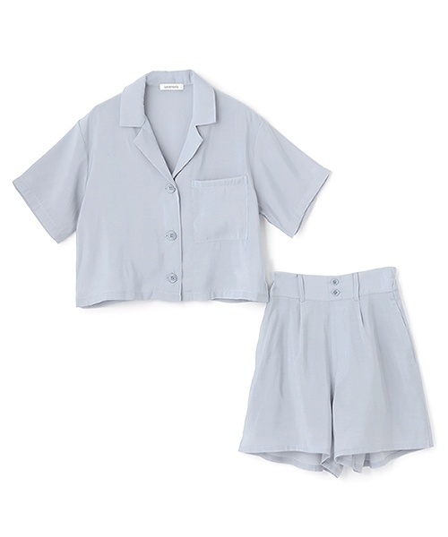 LOVETOXIC（ラブトキシック）の「シアーシャツJKセットアップ（セットアップ・キッズ・サックスブルー/チャコール・130cm/M:150cm/L:160cm/S:140cm）」の4枚目の写真