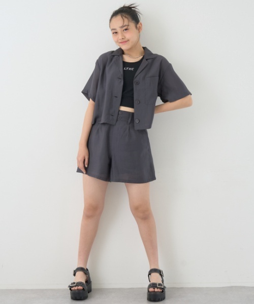 LOVETOXIC（ラブトキシック）の「シアーシャツJKセットアップ（セットアップ・キッズ・サックスブルー/チャコール・130cm/M:150cm/L:160cm/S:140cm）」の17枚目の写真